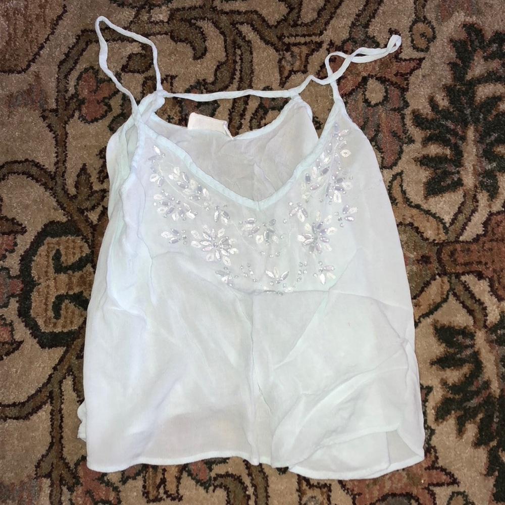 Abercrombie flowy beaded tank